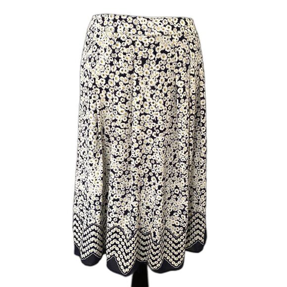 Talbots Sunflower Midi Floral Pleated Career Skirt Lined Elegant Workwear Sz 6 - Picture 1 of 7